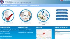 Giao diện đăng ký khám trực tuyến.