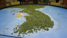 Bản đồ Bán đảo Triều Tiên tại khu trưng bày tại Viện Thống nhất ở Paju (Hàn Quốc). Ảnh: AP