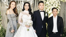 Cường Đô La và Đàm Thu Trang sánh đôi dự tiệc cưới 