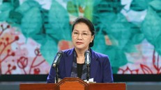 Chủ tịch Quốc hội Nguyễn Thị Kim Ngân phát biểu tại Chương trình. Ảnh: VGP/Thành Chung