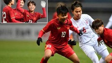 Trận thắng quý giá của đội tuyển nữ Việt Nam giúp đoạt vé dự play off và niềm vui của “tiểu tướng” Vạn Sự (13, ảnh nhỏ). Ảnh: AFC
