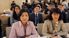 Đoàn Việt Nam do Đại sứ Lê Thị Tuyết Mai làm Trưởng đoàn tham dự khóa họp lần thứ 43 Hội đồng Nhân quyền LHQ. Ảnh: Xuân Hoàng/P/v TTXVN tại Geneva.