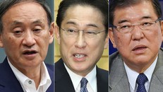 Từ trái sang: Chánh văn phòng nội các Nhật Yoshihide Suga, cựu ngoại trưởng Fumio Kishida và cựu bộ trưởng quốc phòng Shigeru Ishiba. Ảnh: NIKKEI