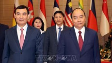 Thủ tướng Nguyễn Xuân Phúc, Chủ tịch ASEAN 2020 đến hội nghị. Ảnh: Thống Nhất/TTXVN