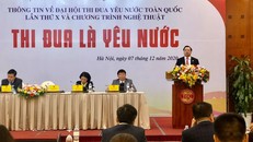 Đồng chí Lê Mạnh Hùng, Phó Trưởng ban Tuyên giáo Trung ương, Trưởng Tiểu ban Tuyên truyền về Đại hội Thi đua yêu nước toàn quốc lần thứ X phát biểu tại cuộc gặp gỡ báo chí tuyên truyền về Đại hội.