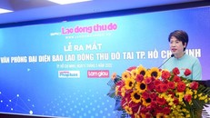 Tổng Biên tập báo Lao động Thủ đô Lê Thị Bích Ngọc phát biểu tại buổi lễ ra mắt