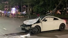 Hiện trường vụ tai nạn xe Audi va chạm với môtô làm 3 người thiệt mạng ở Bắc Giang