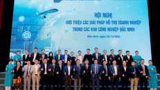 Các đại biểu tham dự Hội nghị giới thiệu các giải pháp hỗ trợ doanh nghiệp trong các khu công nghiệp tại Bắc Ninh