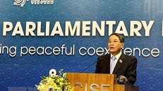 Phó Chủ tịch Quốc Hội Việt Nam Nguyễn Đức Hải phát biểu tại Hội thảo. (Ảnh: Lê Phước Ngọc/TTXVN)