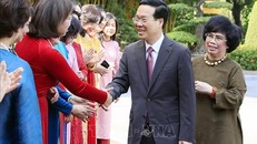 Chủ tịch nước nước Võ Văn Thưởng và các đại biểu. Ảnh: Thống Nhất – TTXVN