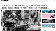 Ảnh chụp màn hình bài báo về Chiến thắng 30/4 của dân tộc Việt Nam đăng trên báo ABC Mundial của Argentina. Ảnh: Diệu Hương, phóng viên TTXVN tại Argentina