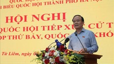 Chủ tịch HĐND, Phó trưởng đoàn đại biểu Quốc hội thành phố Hà Nội Nguyễn Ngọc Tuấn phát biểu tại buổi tiếp xúc cử tri.