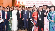 Thủ tướng Phạm Minh Chính gặp mặt các đại diện doanh nghiệp nhân Ngày Doanh nhân Việt Nam sáng 4/10/2024, tại trụ sở Chính phủ. Ảnh: Đăng Khoa