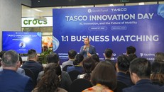 Ông Nguyễn Đình Phong, Giám đốc Chuyển đổi số CTCP Tasco phát biểu tại buổi kết nối kinh doanh 1:1 giữa các startup và doanh nghiệp.