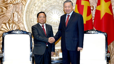 Tổng Bí thư, Chủ tịch nước Tô Lâm tiếp Phó Thủ tướng, Bộ trưởng Tư pháp Lào Khamphan Phommathat