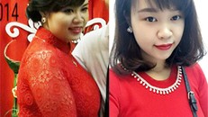 Chị Hường trước và sau khi giảm cân. Ảnh: Nhân vật cung cấp.