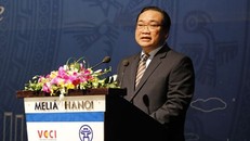 Bí thư Thành uỷ Hà Nội phát biểu tại Hội nghị. Ảnh: Thanh Hải.