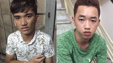  Hai tên cướp tại cơ quan công an. Ảnh: Quốc Thắng.