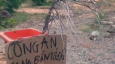 Biển cảnh báo nằm trước chốt CSGT vài trăm mét.