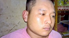 Hồ Trung Kiên tại cơ quan công an.