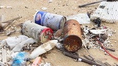 Ước tính khoảng 200 – 300 tấn rác và dầu vón cục rải rác dọc 7km bờ biển Quảng Nam 