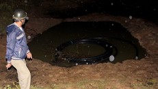 Hố nước nơi 2 bé trai gặp nạn. Ảnh: C. Đại.