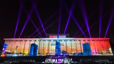 Chương trình biểu diễn ánh sáng nghệ thuật kết hợp âm nhạc từng được tổ chức ở Dinh Thống Nhất trước đây. 