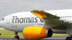 Máy bay hạ cánh trong tình trạng cánh trái bị mất một phần. Ảnh: Eamonn và James Clarke.