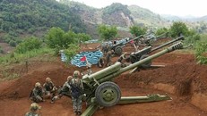 Pháo binh Trung Quốc trong một cuộc tập trận. Ảnh: SCMP.