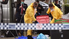  Cảnh sát tìm bằng chứng sau một cuộc truy quét ở Sydney. Ảnh: SkyNews.