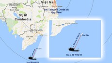  Vị trí tàu cá Bình Định bị đâm chìm sáng 6/8. Ảnh: Vishipel. 