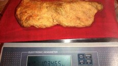 Thỏi vàng nặng 10,3kg tại Nga. Ảnh: The Sun