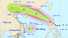 Đường đi của áp thấp nhiệt đới và bão theo Trung tâm dự báo khí tượng và thuỷ văn Trung ương.