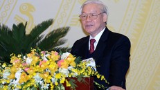 Tổng bí thư Nguyễn Phú Trọng phát biểu tại Hội nghị. Ảnh:VGP/Quang Hiếu