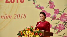  Chủ tịch Quốc hội Nguyễn Thị Kim Ngân phát biểu tại buổi gặp mặt - Ảnh: VGP/Nhật Bắc