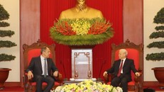 Tổng Bí thư Nguyễn Phú Trọng và Bộ trưởng Ngoại giao Liên bang Nga Sergey Lavrov