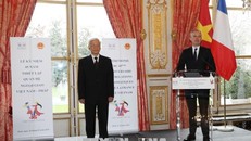  Chủ tịch Quốc hội Pháp Francois De Rugy phát biểu tại Lễ kỷ niệm.