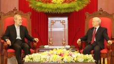 Tổng Bí thư Nguyễn Phú Trọng và Chủ tịch Quốc hội Cộng hòa Hồi giáo Iran Ali Ardeshir Larijani