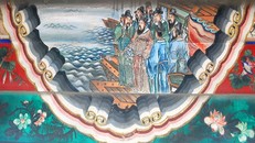 Tranh vẽ Tào Tháo ngâm thơ trước đại chiến XÍch Bích. Ảnh: Wikipedia.