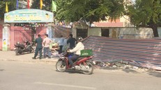 Hiện trường vụ sập dầm bêtông khiến một người tử vong.