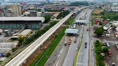 Tuyến metro trên cao đang được thực hiện tạiTP.HCM.