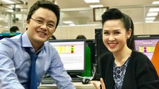 Thúy Hằng và người bạn dẫn lâu năm Hữu Bằng. Ảnh: FBNV.