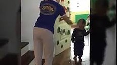 Hình cô giáo trường mầm non Sen Vàng đánh trẻ cắt từ đoạn video đưa trên mạng