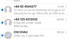 Chị Thu Hương nhận được hàng chục tin nhắn rác đủ loại nội dung chi trong một buổi trưa. Ảnh: NVCC.