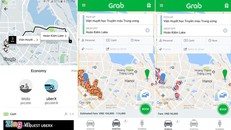 Chênh lệch giá của Uber và Grab trên cùng một quãng đường.