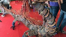 Rồng nấm được kết dính bởi hơn 40kg nấm lim xanh