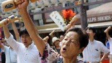 Người cao tuổi tập thể dục ở Tokyo, Nhật Bản. Ảnh: AFP.