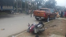 Chiếc xe tông trực diện vào tổ công tác CSGT. Ảnh: ĐSPL