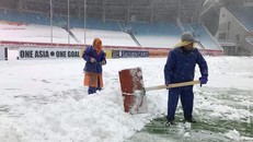 SVĐ Thường Châu đang bị tuyết phủ trắng. Ảnh: Vietnamnet