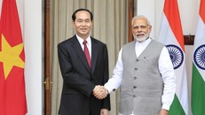 Chủ tịch nước Trần Đại Quang và Thủ tướng Ấn Độ Narendra Modi. Ảnh: TTXVN